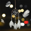 Dream Catcher With White Feathers Beads Wall Hanging Decor Craft Car Ornament SP