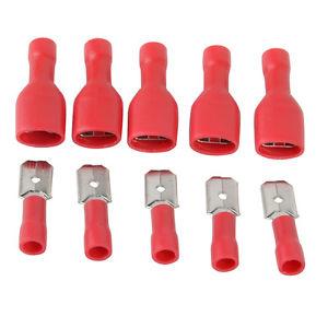 100Pcs Female&Male Spade Insulated Connectors Crimp Electrical Wire Terminal