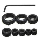 8Pcs Woodworking Spacing Ring+Hex Wrench+Flush Trim Router Bit 1" Cutter