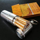 Mini Aluminum Alloy Cigarette Capsule Case Pouch Pocket Camping Keychain Ring
