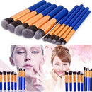 10Pc Makeup Brushes Tool Set Cosmetic Eyeshadow Face Powder Foundation Lip Brush