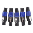 5 Pieces Professional 4-Pin Male Speaker Connector Jack Speaker Plug