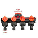 4 Way Garden Water Tap Splitter Adaptor Quick Thread Hose Pipe Connector Adapter