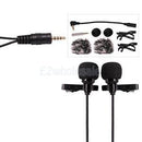 6 m / 19.68ft Dual-head Lavalier Microphone Professional Lapel Collar Mic