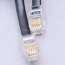 10Pcs RJ11 Male to Male Curley Telephone Extension Coil Cable Cord 2m Black