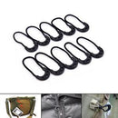10pcs EDC Black Zip Zipper Pulls Cord Rope For Outdoor Travel Clothing Backpack