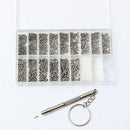 1000pcs Tiny Screws Nut + Screwdriver Watch Eyeglass Glasses Repair Tool Set Kit