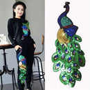 Women Sequin Peacock Embroidery Applique Patch Sew On Clothes Accessory Diy XF9