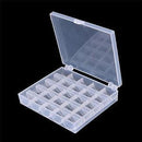 25 Cell Empty Bobbins Spools Box Sewing Machine Case Organizer Storage HS