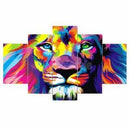 Panel Color Lion Canvas Print Wall Art Oil Painting Picture Decor Noframe S