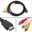 1080p HDMI Male S-video to 3 RCA AV Audio Cable Cord Adapter for TV HDTV DVD