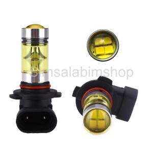 Pair H10 9145 100W LED Fog DRL Driving Lights Car Head Light Bulbs Yellow