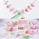 10PCS/Set Christmas Sock Wood Clips Photo Paper Pegs Clothespin Craft Decor