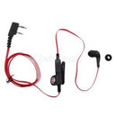 Headset Earphone Mic Headphone Flat Cable for 2 Pin Walkie Talkie Radio Red