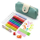 30pcs Crochet Hooks Kit Yarn Knitting Needles Sewing Tool Ergonomic Grip Bag Set