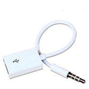 3.5mm Male AUX Audio Plug Jack To USB 2.0 Converter Cord Cable Car MP3