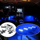 4x 3 LED Car Charge 12V Glow Interior Decorative 4in1 Atmosphere Light Lamp Blue
