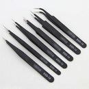 6 pcs ESD Safe Stainless Steel Antistatic Tweezers Maintenance Tool Set