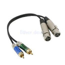Dual XLR Female to Dual RCA Male Patch Cable - 2-XLRF to 2-RCA Audio Cable