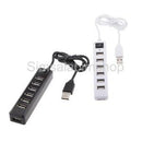 2x 7-Port USB 2.0 Multi Charger Hub +High Speed Adapter ON/OFF Switch Laptop