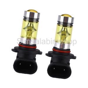 Pair H10 9145 100W LED Fog DRL Driving Lights Car Head Light Bulbs Yellow
