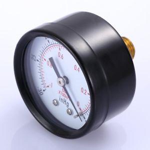 1-1/2" Dry Utility Vacuum Pressure Gauge Blk.Steel 1/8" Center Back -30HG/0PSI