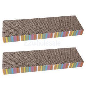 2 in 1 Cat Kitten Cardboard Scratcher Scratch Board Floor Pad with Catnip