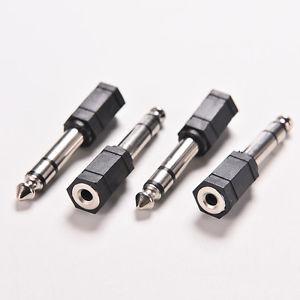 4Pcs 6.5mm 1/4 Male to 3.5mm 1/8 Female Stereo Audio Mic Plug Adapter Jack SP