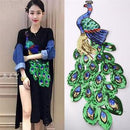 Women Sequin Peacock Embroidery Applique Patch Sew On Clothes Accessory Diy XF9
