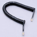 10Pcs RJ11 Male to Male Curley Telephone Extension Coil Cable Cord 2m Black
