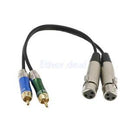 Dual XLR Female to Dual RCA Male Patch Cable - 2-XLRF to 2-RCA Audio Cable