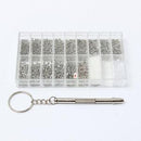 1000pcs Tiny Screws Nut + Screwdriver Watch Eyeglass Glasses Repair Tool Set Kit