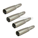 4Pcs 6.35mm 1/4" Female Jack Plug to 3 Pin XLR male Mic Adapter