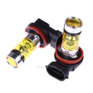 2 X High Power Led Lights 100W H8 H11 Yellow Fog Light 2828 20LED Headlight Lamp