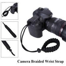 Adjustable Camera Wrist Strap Braided Paracord Strong Weave Lanyard DSLR Black