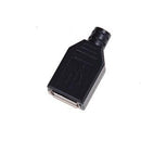 10PCS USB2.0 Type-A Plug 4-pin female Adapter Connector jack&Black Plastic Cover