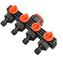 4 Way Garden Water Tap Splitter Adaptor Quick Thread Hose Pipe Connector Adapter