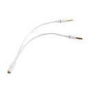 3.5mm AUX Audio Mic Splitter Cable Earphone Headphone Adapter Female to 2 Male