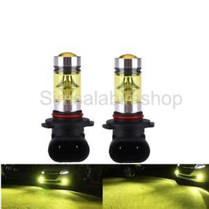 Pair H10 9145 100W LED Fog DRL Driving Lights Car Head Light Bulbs Yellow