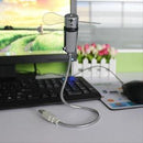 Flexible Gooseneck LED Clock Mini USB Fan Cool For PC Notebook Time Display New