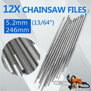 12pcs 13/64" 5.2mm Round Chainsaw Saw Chain Files Filing Sharpener for Woodwork