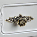 6 xRetro Bronze Rose Decor Kitchen Cabinet Drawer Handle Pull Knob Hardware