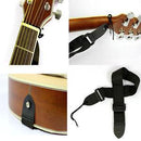 Black Adjustable Soft Leather Thick Strap for Electric Acoustic Guitar Bass