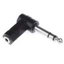 3 Pole 90 degree 6.35mm Male to 3.5mm Female Plug Audio Adapter 10 Pack
