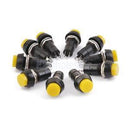 Set 10pcs Car Boat Switch Latch Locking Dash ON-OFF Push Buttons Yellow 12mm