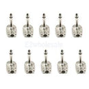 10pcs 1/4" 6.35mm Mono TS Right Angle Guitar Plug Flat Male Connector