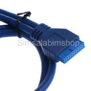 2Port USB3.0 Female to PC Motherboard 20pin Flat Cable 1.5ft with PCI Bracke