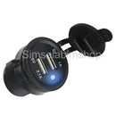 5V 3.1A Dual USB Charger Sockets W/ White LED for DC 12V 24V Car Motorcycle
