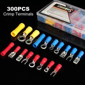 300Pcs Assorted Crimp Terminals Set Insulated Electrical Wiring Connector Kit