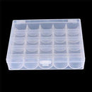 25 Cell Empty Bobbins Spools Box Sewing Machine Case Organizer Storage HS